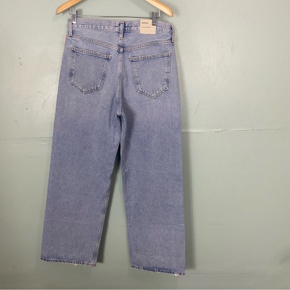 Agolde Low Slung Baggy Jeans In Void Blue Straight Leg Size 32 - Picture 3 of 5